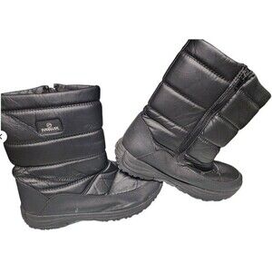 Magellan Outdoors Snow Boots M 10 W 11 Insulated Waterproof Side Zip Black